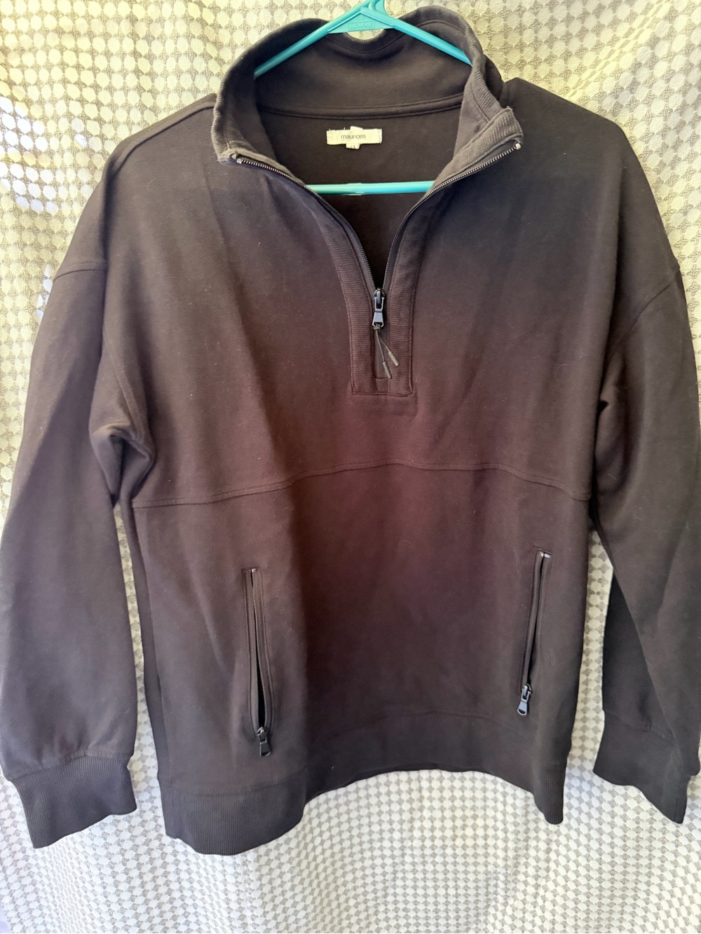 Maurices Black Half-Zip Pullover with Zip Pockets